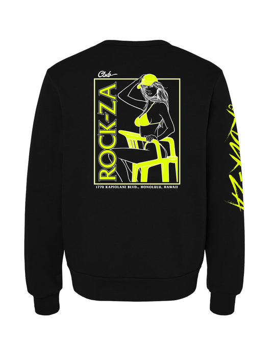 "Hi-Viz Electra" Long Sleeve Crew Neck - Black
