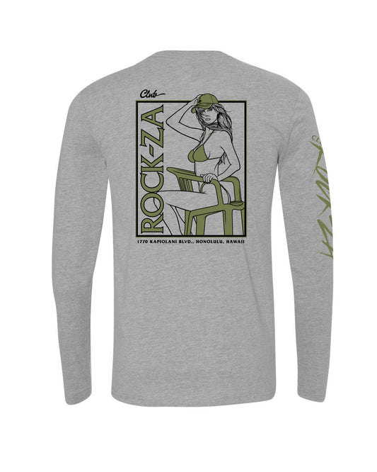 "Olive Electra" Long Sleeve T-Shirt - Heather Grey