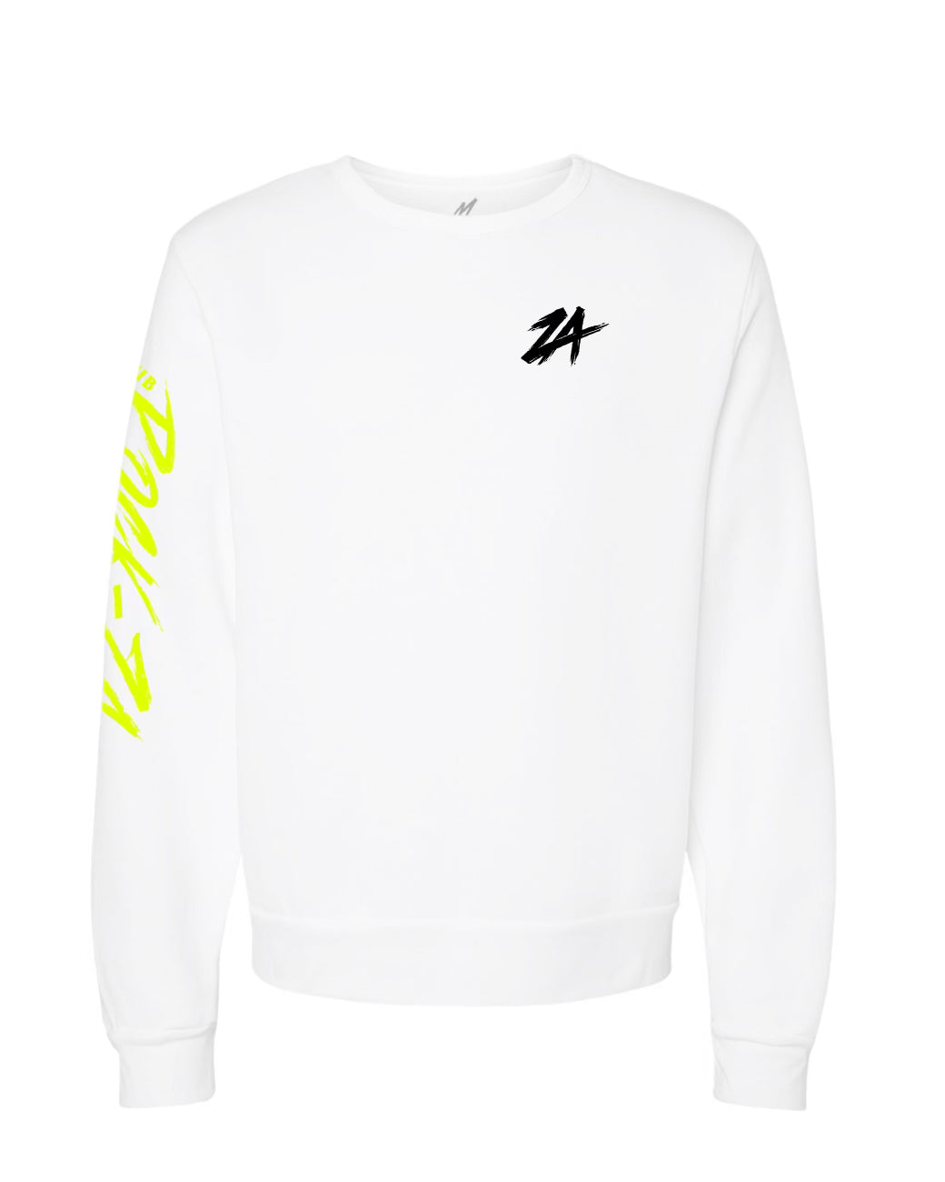 "Hi-Viz Electra" Long Sleeve Crew Neck - White