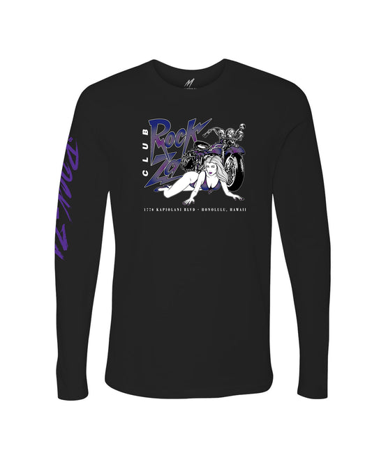 "Purple Harley" Long Sleeve T-Shirt - Black